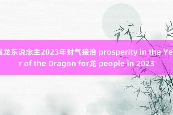 属龙东说念主2023年财气接洽 prosperity in the Year of the Dragon for龙 people in 2023